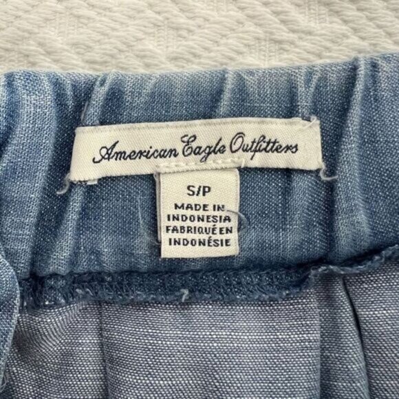 American Eagle AE Women's Size 2 Blue Flowing Above Knee Mini Skirt Shambray Y2K - Picture 5 of 12